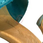 Candie's Vintage 1980's Demi Teal Leather High Heels Slide Sandals, Sz 8 Photo 15