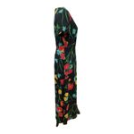 Melissa 90's black maxi dress with red, yellow & blue tulips flowers size 6. Photo 1
