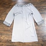 Alice + Olivia • Beaded Silk Tunic Dress jeweled grey silver kimono mini Photo 8