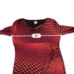 Anne Klein  Cowl Neck Ruched Sheath Dress Sz 16 Red Black Geometric Print Photo 5