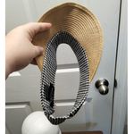 Marcus Adler New York Blue White Check Paper Brim Bow Beach Visor Hat One Size Black Photo 4