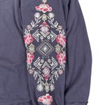 Knox Rose NWT  Embroidered Floral Flower Coal Soft Boho Coastal Top Large Photo 7