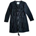 3.1 Phillip Lim $795 4 Wool Jacket Coat Blazer Ruffles Black Zipper Dress Silk Photo 0