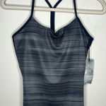 Stori Textured‎ Wash Striped Shelf Bra Racerback Tank Gray Size 6 Photo 0