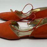 Salvatore Ferragamo Ankle Strap Slip On Orange Shoes Size 7.5 Photo 5