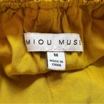 MIOU MUSE Mustard Yellow Linen Blend Crisscross Open Back Dress – Size M Size M Photo 11