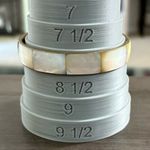 Brass Mother of Pearl Bangle Bracelet White Photo 3