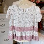 Planet Gold Ruffle Tier Floral Top Peasant Photo 3