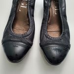 AGL Black Leather Pleated Captoe Kitten Heels Size 8.5 Photo 2