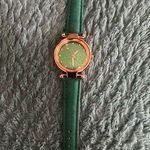 Unisex Green Leather Band Watch with a hint of Sparkle Photo 0