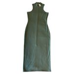 Papaya  Green Halter Neck Sheath Midi Dress Photo 3