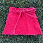 Urban Outfitters Red Button Fly Belt Denim Skirt Womens Size XS Photo 2