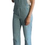 PLANTE Women's Green Gingham Overalls Jumpsuit Size L Made in USA Size L Photo 0
