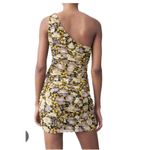 ZARA  Purple Yellow Scrunched One Shoulder Mini Dress Size Medium Photo 1