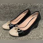 Kate Spade New York Kacey Black Patent Shale Napa Wedge Pumps Photo 2