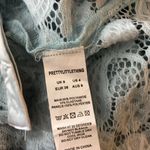 Pretty Little Thing Womens Blouse Top Button Down Lace Satin Sheer Light Blue 4 Photo 3