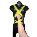 Xl Women's Workout Bodysuit Black and Lime Green. Tank Top Long Legged. Spandex Green Photo 2