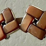 LISNER chocolate brown lucite thermoset parure clip on vintage earrings Photo 0