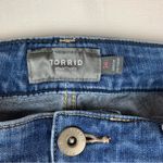 Torrid size 14 button front denim Blue Distressed Jean Shorts Casual Cut-Off Photo 2