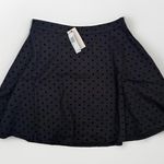 Philosophy Skirt Womens Size 6 Black A-Line Textured Dot Print Classic Short Photo 0