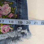 American Eagle Outfitters Blue Jean Shorts with Pink Floral Embroidery Size 8 Photo 6