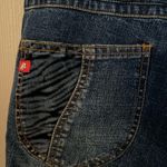 Americana Blues Y2K wide leg jeans with blue & black velvet zebra detail. Size 10 Photo 7