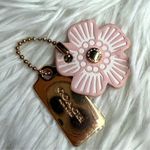Coach  Gold Tea Rose Flower Floral Bag Charm Hang Tag Photo 0