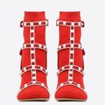 Valentino Garavani Rockstud Ankle Socks Boots Red SIZE 38.5 NEW Photo 3