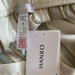 Hanro NWTs Aria Woven Silk Blend Lounge Pajama Pants small Winter Lemon Stripe Photo 7