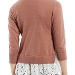 Roller Rabbit  cotton cashmere combination eyelet sweater fall mauve pink white Photo 6