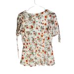 Ember White Floral Sheer Blouse with Lining – Women’s Medium Photo 1