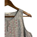 Woolrich ‎ Womens Gray Embroidered Tank Top Sleeveless Keyhole Blouse Large Photo 1