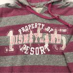 Disney  PARKS Disneyland Resort Bling Striped Pink Gray Hoodie Sweatshirt Size XL Photo 2