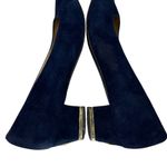St. John  Pumps Heels Navy Suede Gold Logo Heel 9AA Photo 11
