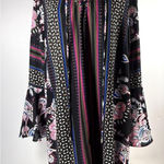 Ella Moon Dress Big Bell Sleeves Multicolor Paisley Size XL Boho Goth Artsy NWT Black Photo 0