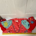 Savanna Jane Shirt Women Medium Pink Red Embroidered Puffy Balloon Floral Boho Photo 5