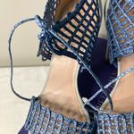 Womens STUART WEITZMAN Blue Leather Ankle Straps Sandals 7.5 M Photo 2