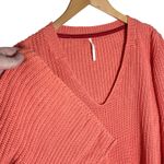 Free People Women’s Damsel Bell Cuff Pullover Vneck Sweater Large Photo 4