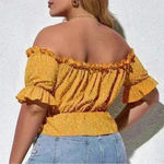 SheIn Lune Plus Confetti Heart Print Bardot Peplum Blouse (553) Photo 2