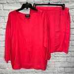 Eileen Fisher Vintage Womens Skirt Set Silk Bright Pink Size M Long Sleeve Wrap Photo 0