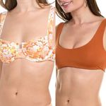 l*space NWT L Lizzie & CAMELLIA Underwire Floral Bikini Top Bundle of 2 Size S Photo 1