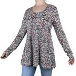 Peruvian Connection  Floral Paisley Long Sleeve Cotton Tunic Top Size Medium Photo 0