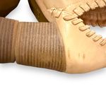 Qupid  Tobin Taupe‎ Whipstitch Slip On Block Heel Booties Sz 6.5 Photo 4