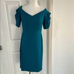 Trina Turk  Women's Poofy Sleeve Witty Dress, Teal Green, Size 4, NWT Photo 1