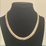 EXPRESS Gold and Rhinestone 3 Piece Chevron Collar Chain Style Necklace Set Photo 1