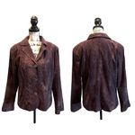 Erin London Faux Liquid Leather Blazer Jacket Purple Size Large NWT Office Photo 9
