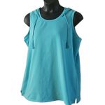 NWOT Belle Beach by Kim Gravel Aqua Blue Sleeveless Tunic Hoodie Women’s Size XL Photo 5