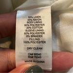 CAROLINE CONSTAS Quilted Linen Blend Jacket White/Blue Floral Small NWT Luxury Blue Photo 9