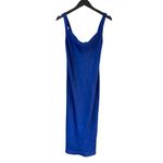 Baum & Pferdgarten Agamora Bias Cut Hammered Satin Slip Dress Bellwether Blue 32 Size XS Photo 3