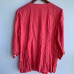 Charter Club  Luxury Linen Embroidered Top Coral Medium Photo 2